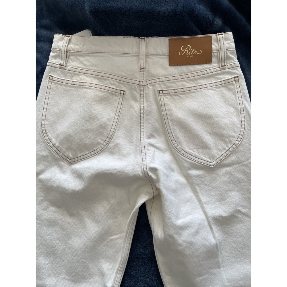NWT Frame Jeans Ritz Paris White The True Straight Size 28 Made In Italy MSRP348 - Picture 10 of 14